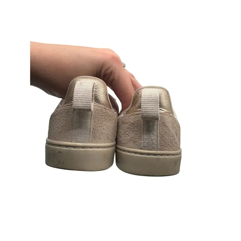 Veja Kids White Leather Sneakers Rose Gold Size 1 Girls Shoes Metallic School